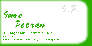 imre petran business card